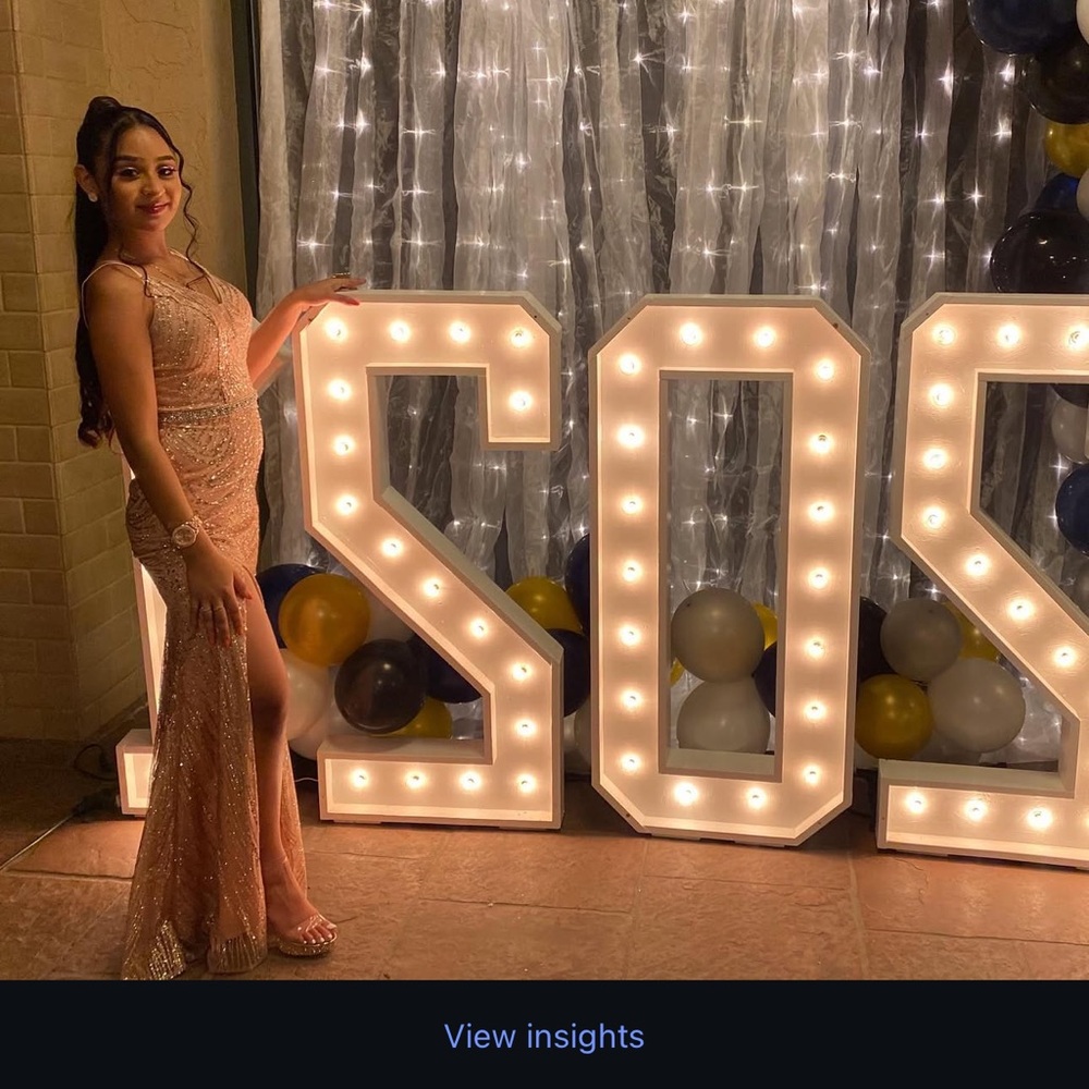 Jovani Peach Sequin Gown